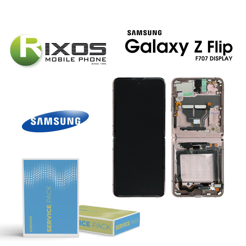 Samsung Galaxy Z Flip Sm F707 5g No Camera Lcd Display Unit Complete Mystic Bronze Gh b
